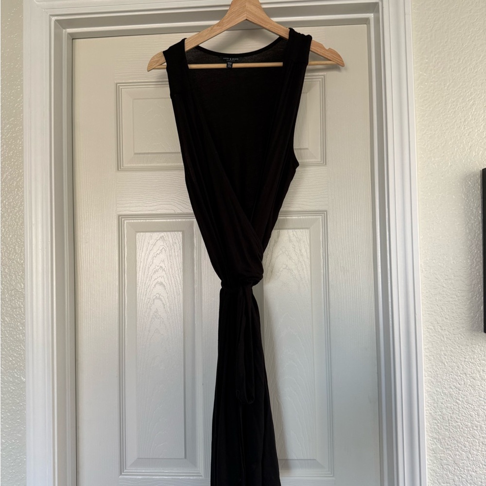 Lucky Brand Black Wrap Dress with Elegant Silhouette